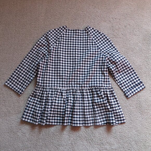Victoria Beckham for Target Womens Blouse Size S White/Black Checkered/Gingham - Picture 4 of 9